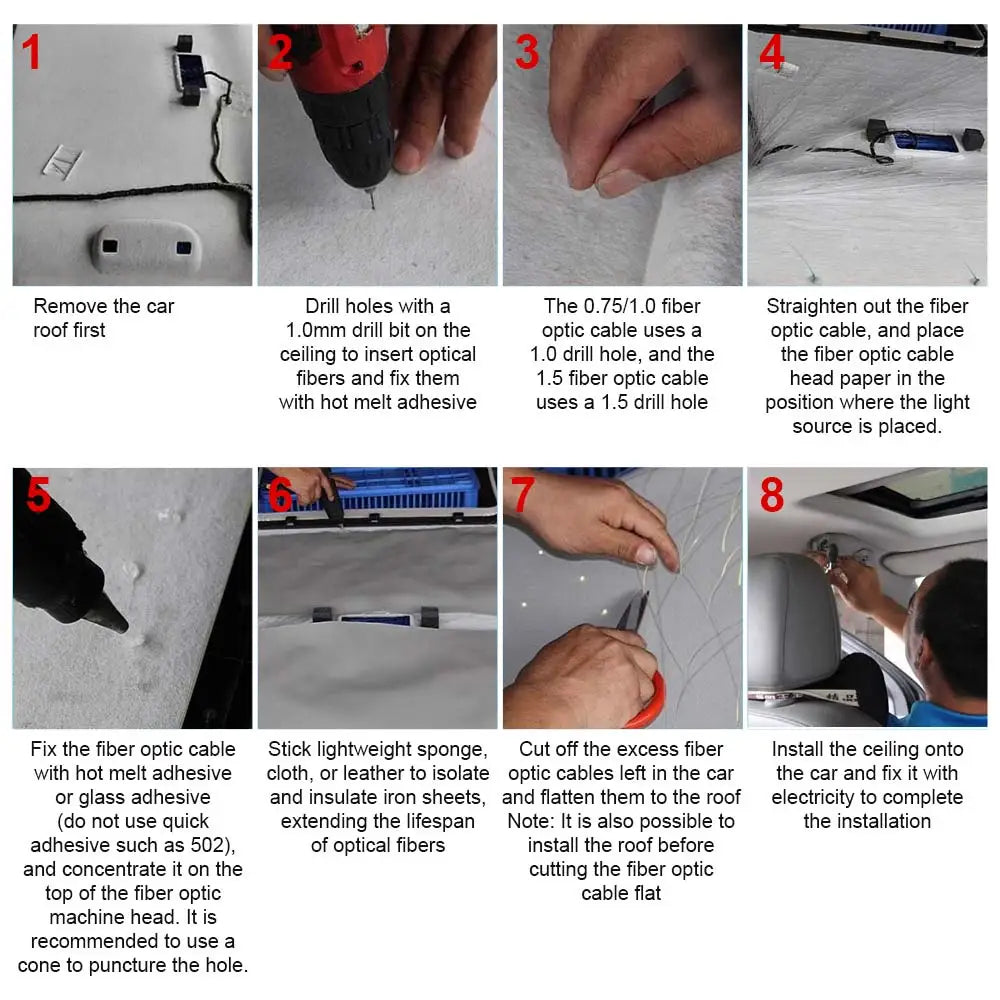 RGBW 1/2/4/6 split machine Car Roof Star Light APP Control Fiber Optic Star Ceiling Light Starry Sky ceiling for Car Home