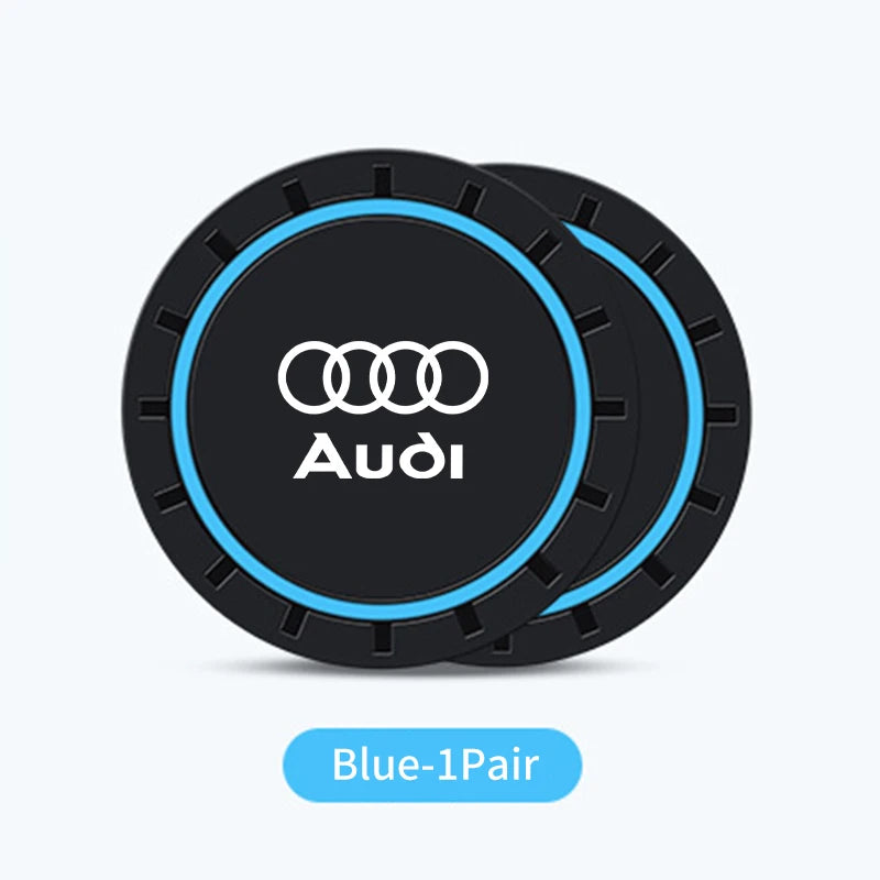 2Pcs Car Water Cup Mat Carbon Fiber Bottle Holder Pad Anti-slip For Audi A1 A3 A4 A5 A6 A7 A8 Q2 Q3 Q5 Q7 Q8 Quattro S7 S8 S3 S4