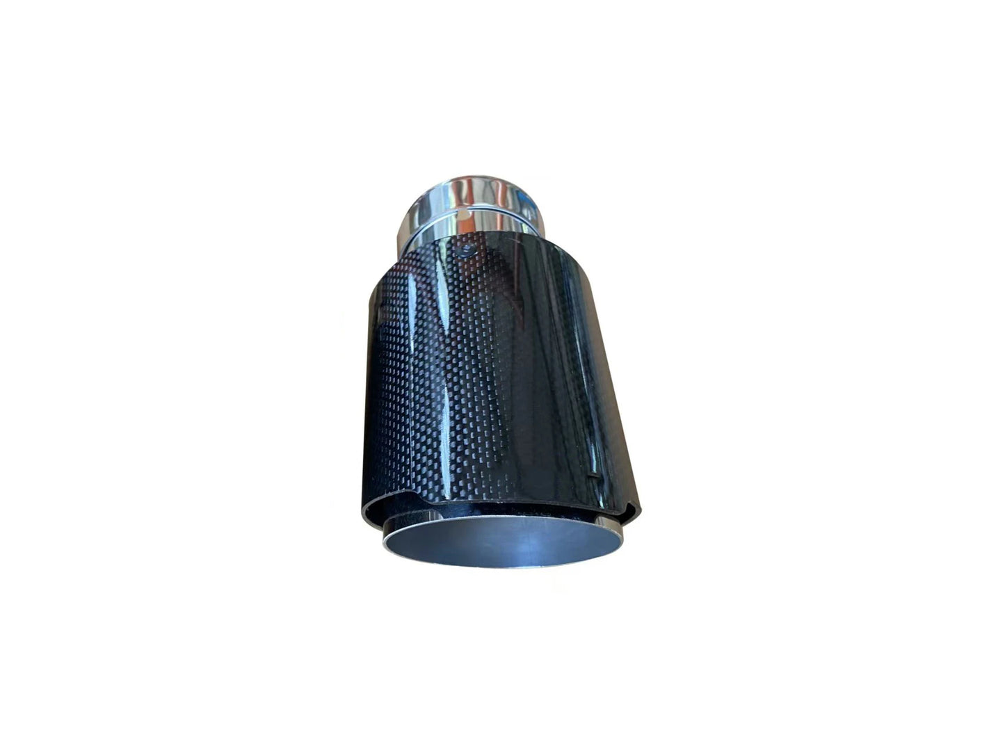 1Pcs Automotive Universal Single Outlet Stainless Steel Muffler Carbon Fiber Exhaust Tip Tips Bright Exhaust Nozzle