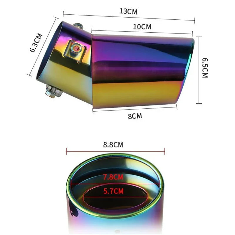 Auto General Personality modified tailpipe exhaust pipe Stainless steel exhaust cover muffler grill blue metal exhaust pipe auto