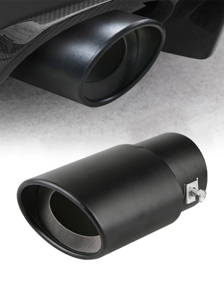 1PCS 2.5" Inlet Car Auto Exhaust Muffler Tip Pipe Stainless Steel Chrome Trim Rear Tail Throat For Most Cars