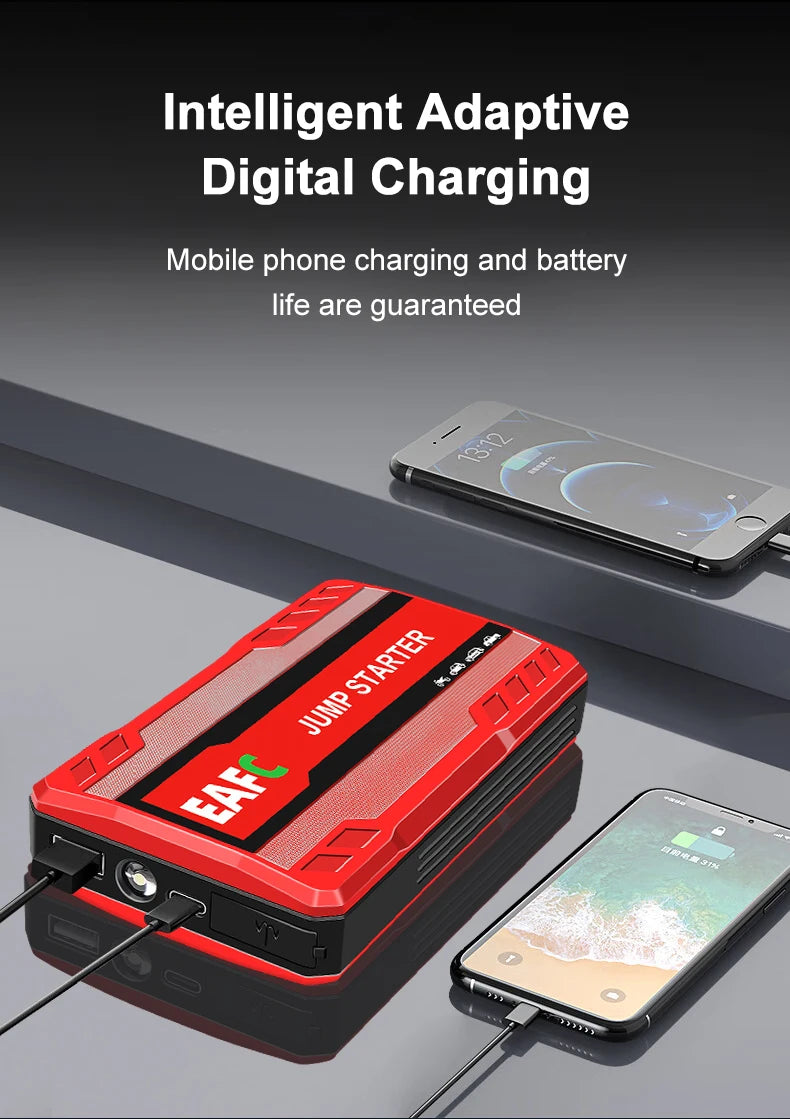 Car Jump Starter Battery Power Bank 600A for Car Starter Portable Emergency Booster 12V Auto Starting Device Petrol Diesel
