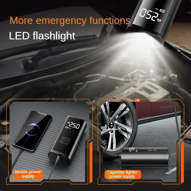 LEIBOO Portable Car Tire Inflator Fast Air Compressor with Accurate Pressure - for Motorcycle/Bicycle/Ball Quick Inflation Pump