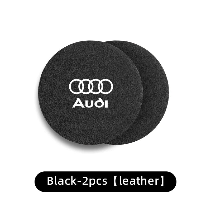 2Pcs Car Water Cup Mat Carbon Fiber Bottle Holder Pad Anti-slip For Audi A1 A3 A4 A5 A6 A7 A8 Q2 Q3 Q5 Q7 Q8 Quattro S7 S8 S3 S4