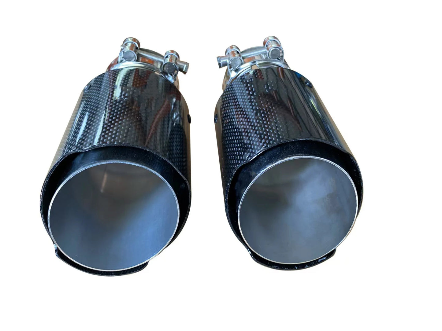 1Pcs Automotive Universal Single Outlet Stainless Steel Muffler Carbon Fiber Exhaust Tip Tips Bright Exhaust Nozzle