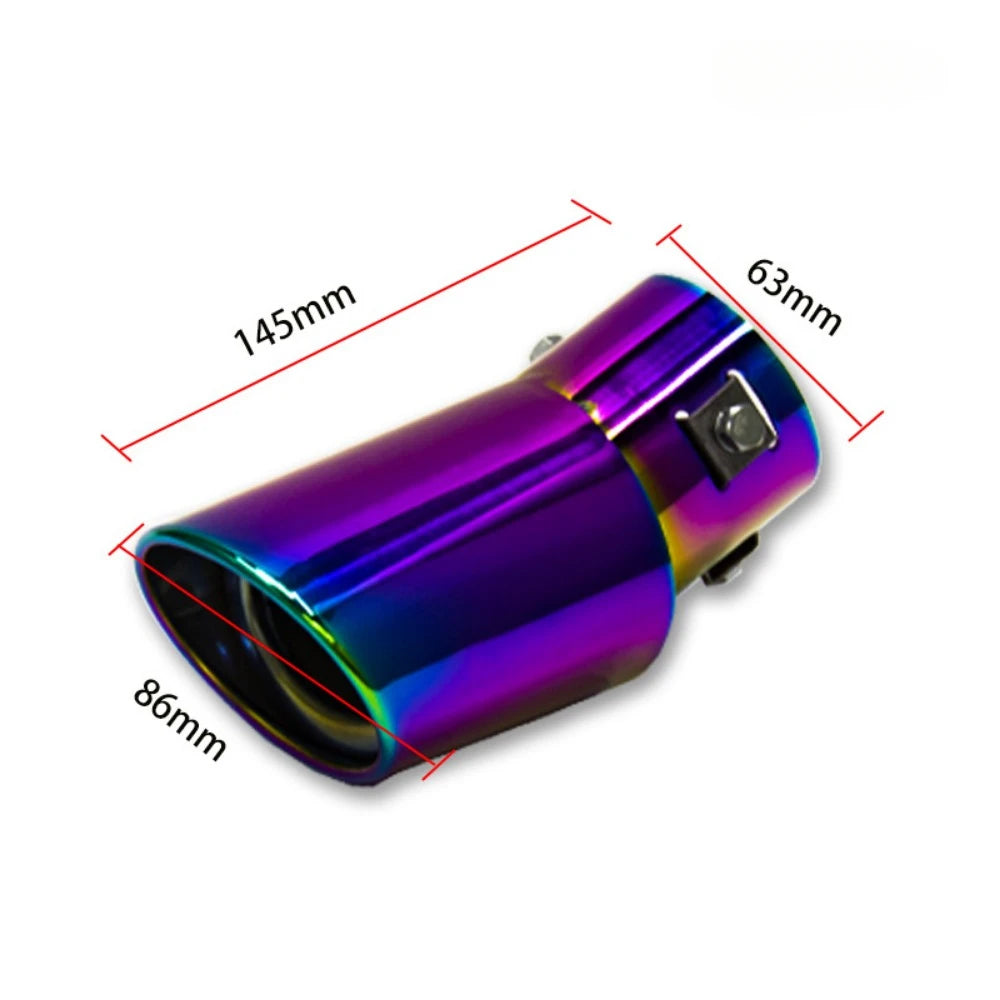 1PC 2.5" Inlet Car Auto Exhaust Muffler Tip Pipe Stainless Steel Chrome Trim Rear Tail Throat for Most