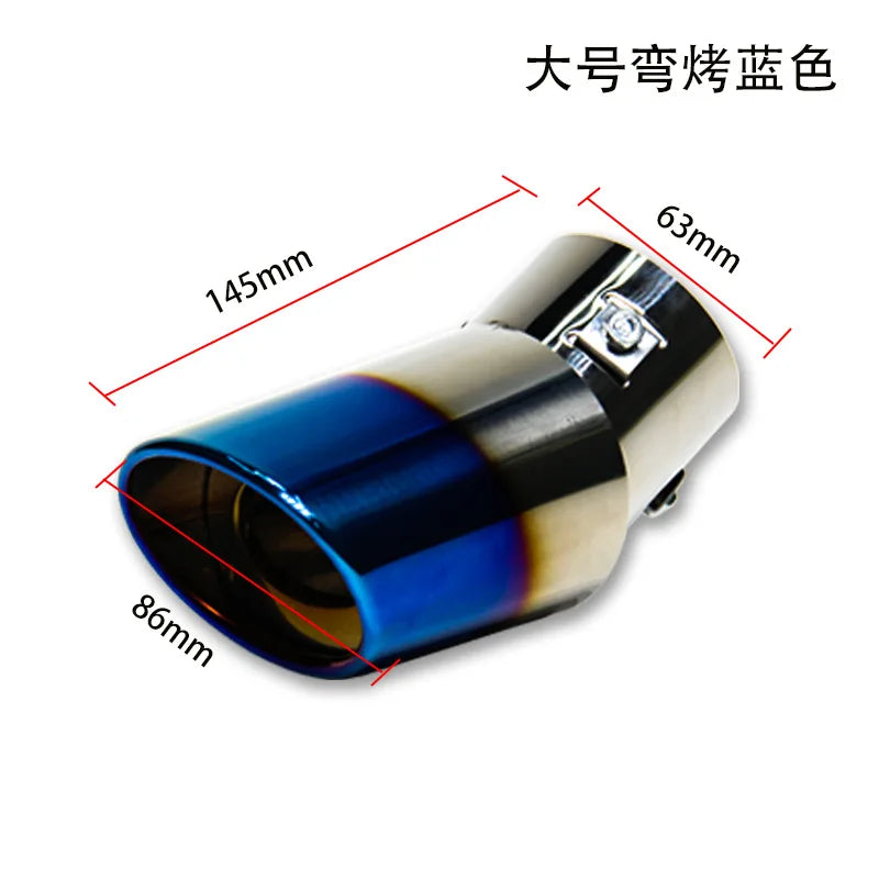 1PC 2.5" Inlet Car Auto Exhaust Muffler Tip Pipe Stainless Steel Chrome Trim Rear Tail Throat for Most