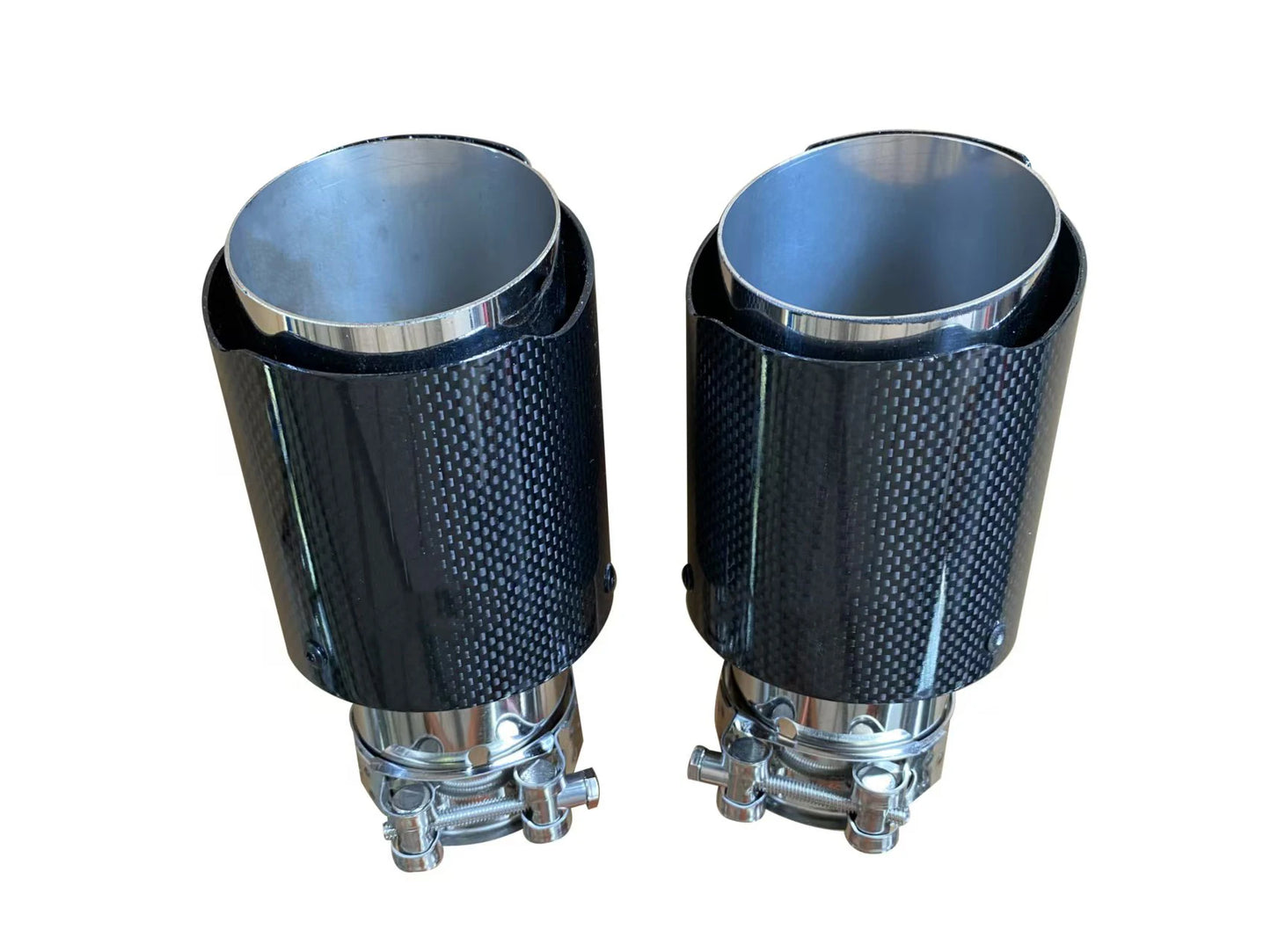 1Pcs Automotive Universal Single Outlet Stainless Steel Muffler Carbon Fiber Exhaust Tip Tips Bright Exhaust Nozzle