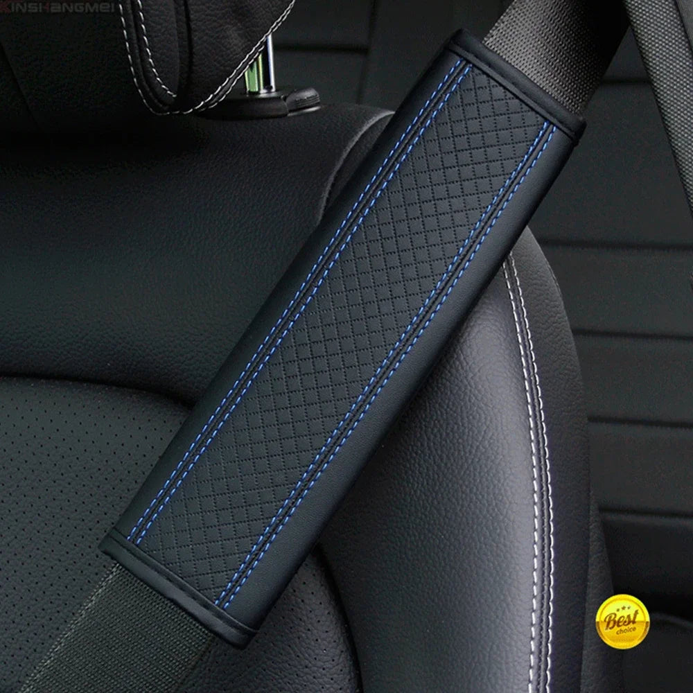 Car Seat Belt Pu Leather Safety Belt Shoulder Cover Breathable Protection Seat Belt Padding Pad Auto Interior Accessories