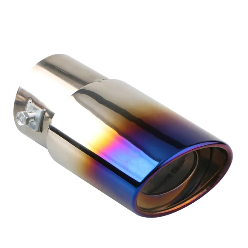 1PCS 2.5" Inlet Car Auto Exhaust Muffler Tip Pipe Stainless Steel Chrome Trim Rear Tail Throat For Most Cars