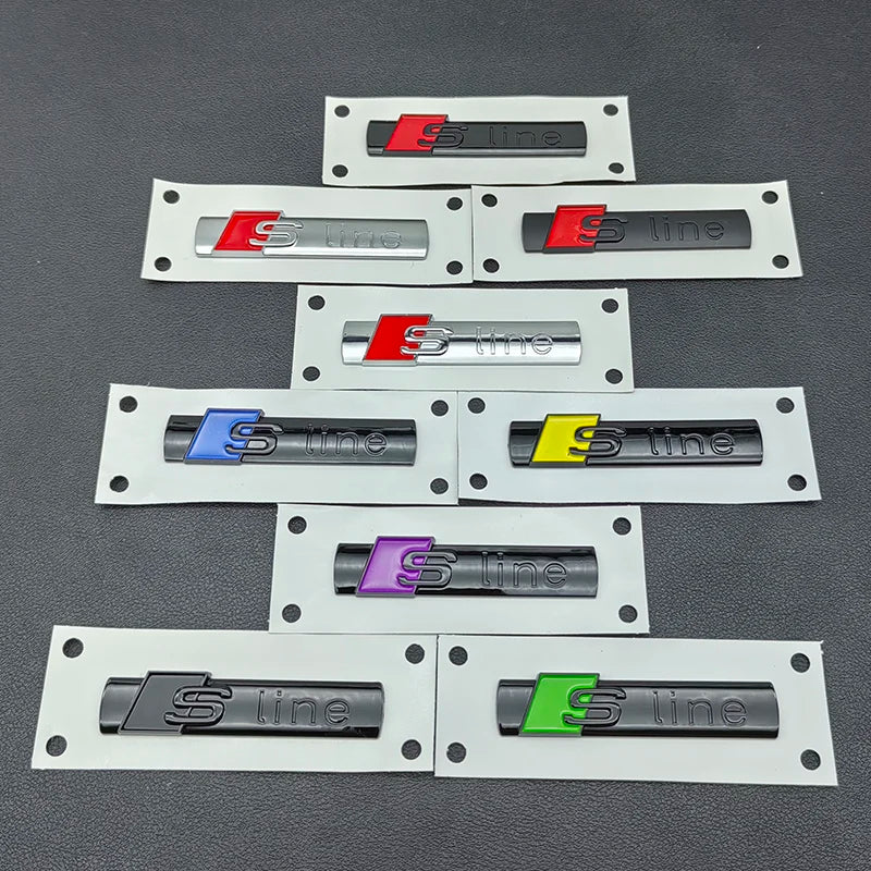 3D ABS Logo S Line Badge Car Fender Side Emblem Sticker For Audi Sline A1 A3 A4 A5 A6 A7 A8 S3 S4 S5 Q2 Q3 Q5 Q7 TT Accessories