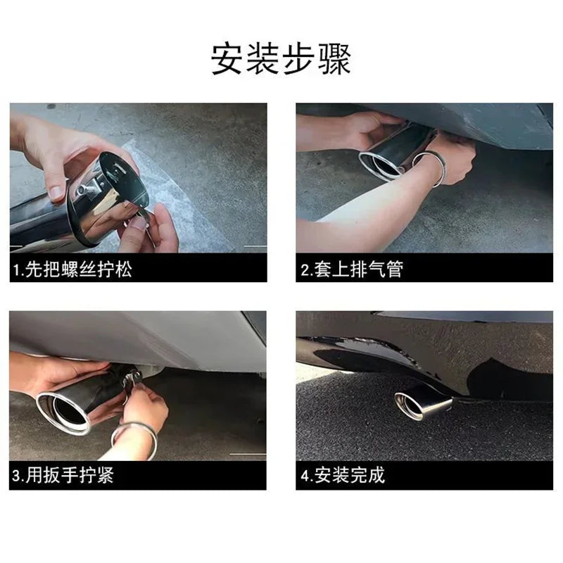 Auto General Personality modified tailpipe exhaust pipe Stainless steel exhaust cover muffler grill blue metal exhaust pipe auto