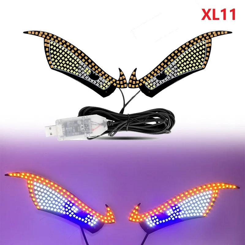 Car Back Window expression lights LED Strips Light Panel Car Windshield Display Devil's Eye Decorative Lamps USB Plug Lighting
