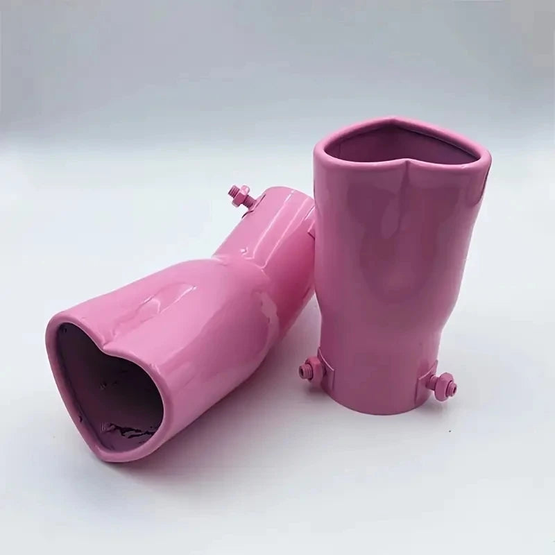 2.5-inch car heart-shaped style single outlet exhaust pipe stainless steel rear exhaust head muffler tailpipe exhaust pipe