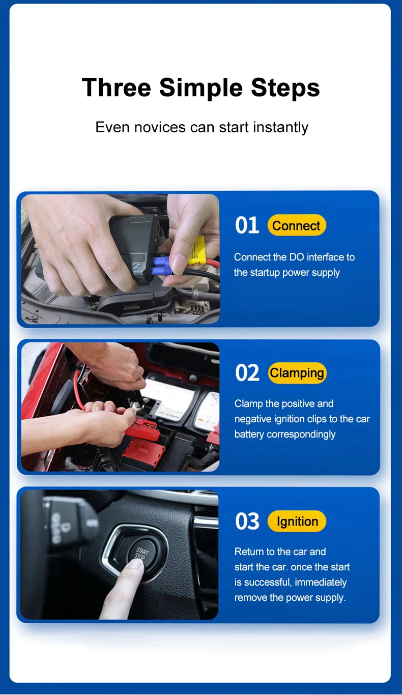 Car Jump Starter Battery Power Bank 600A for Car Starter Portable Emergency Booster 12V Auto Starting Device Petrol Diesel