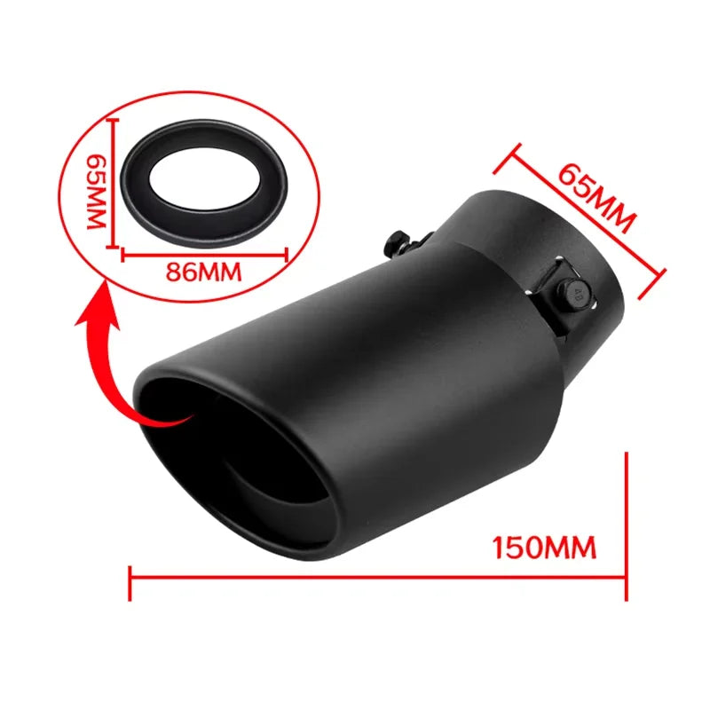 1Pcs Car Parts New Design Heart Shape Style Car Accessories Stainless Steel Black Exhaust Tips Muffler Tail Pipe