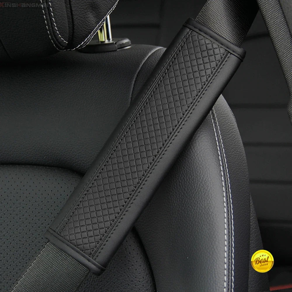 Car Seat Belt Pu Leather Safety Belt Shoulder Cover Breathable Protection Seat Belt Padding Pad Auto Interior Accessories