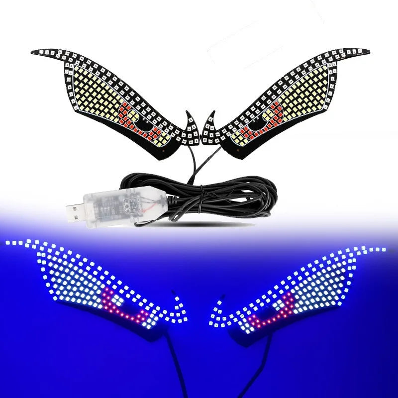 Car Back Window expression lights LED Strips Light Panel Car Windshield Display Devil's Eye Decorative Lamps USB Plug Lighting