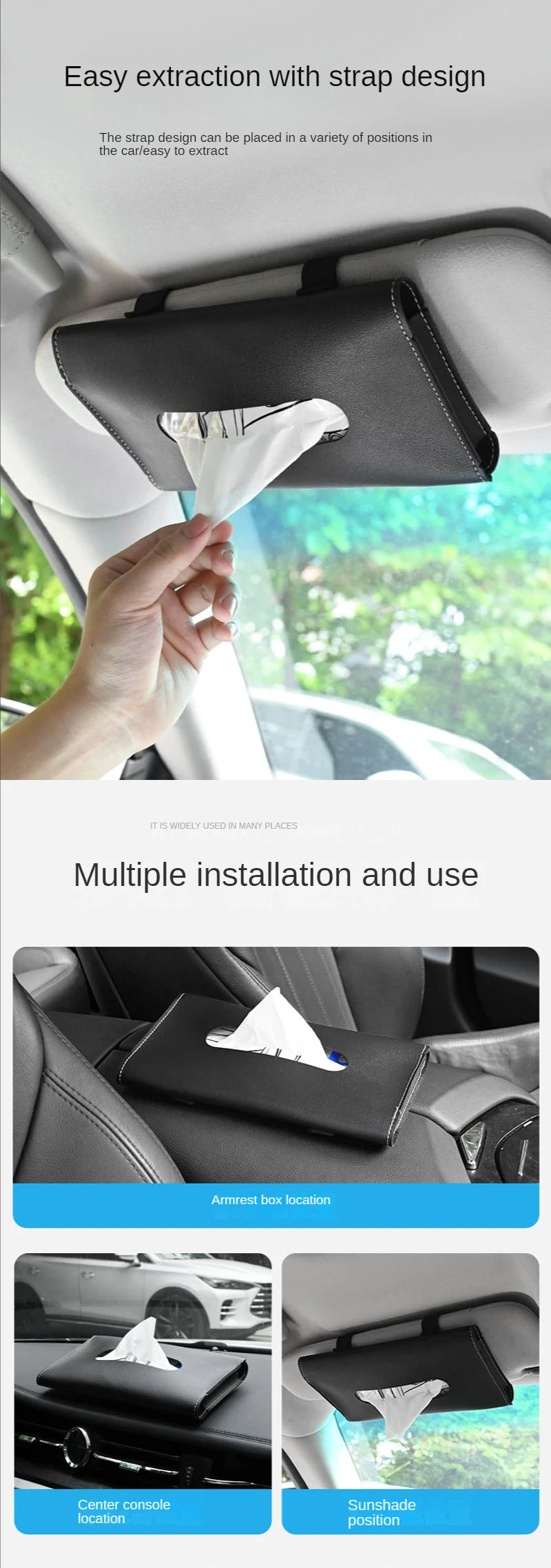 1 Pcs Car Tissue Box Towel Sets Car Sun Visor Tissue Box Holder Auto Interior Storage Decoration for BMW Car Accessories