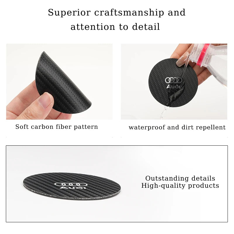 2Pcs Car Water Cup Mat Carbon Fiber Bottle Holder Pad Anti-slip For Audi A1 A3 A4 A5 A6 A7 A8 Q2 Q3 Q5 Q7 Q8 Quattro S7 S8 S3 S4