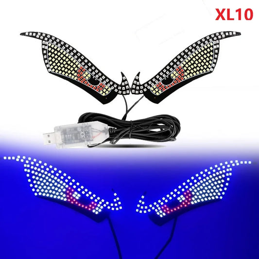 Car Back Window expression lights LED Strips Light Panel Car Windshield Display Devil's Eye Decorative Lamps USB Plug Lighting