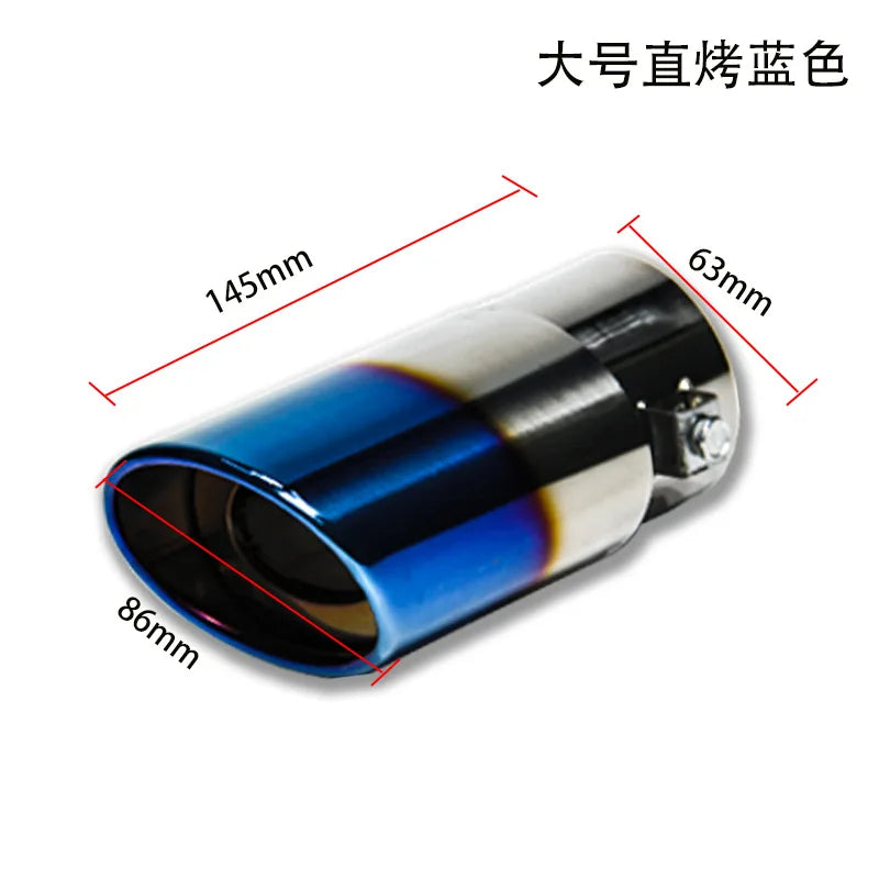 1PC 2.5" Inlet Car Auto Exhaust Muffler Tip Pipe Stainless Steel Chrome Trim Rear Tail Throat for Most