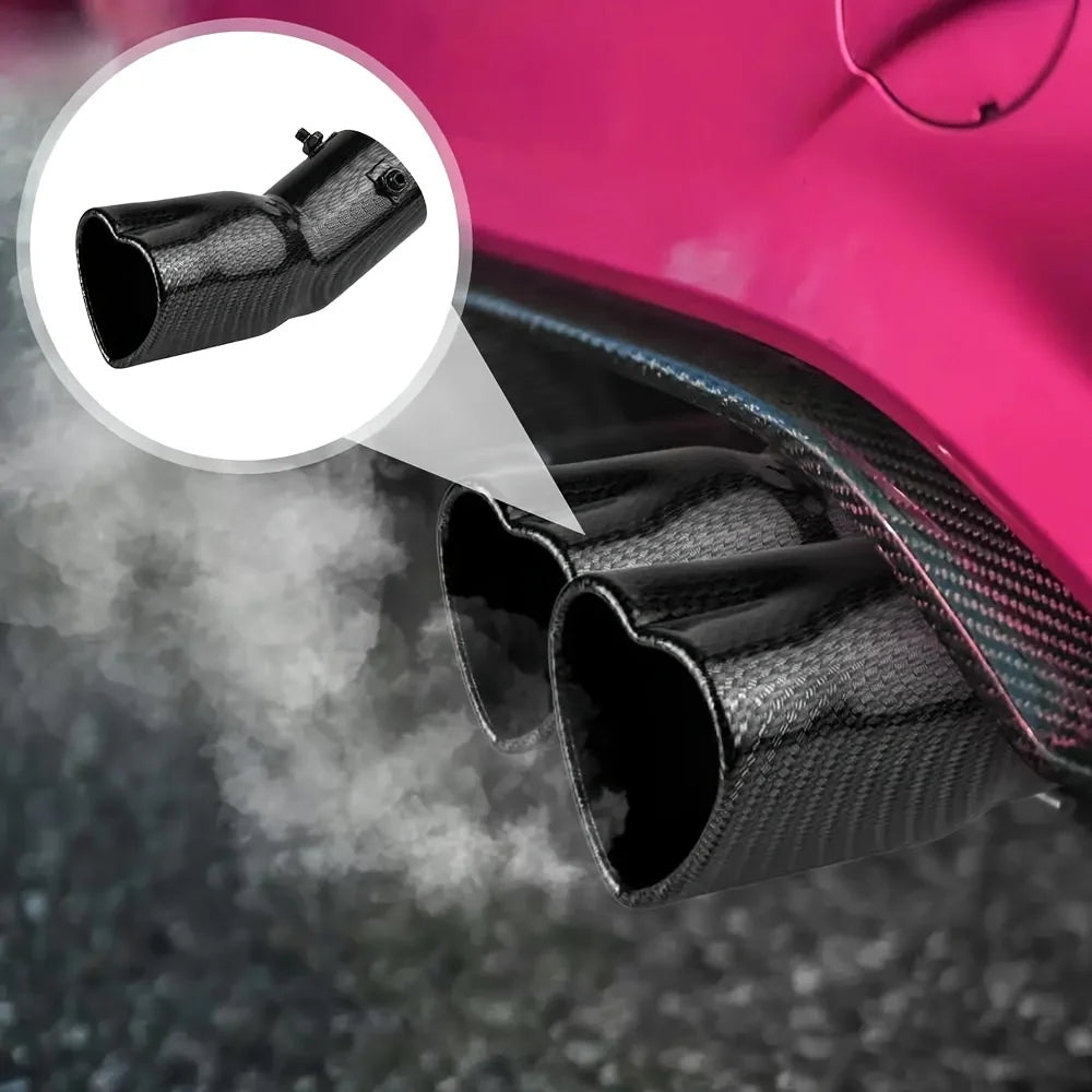 2.5-inch car heart-shaped style single outlet exhaust pipe stainless steel rear exhaust head muffler tailpipe exhaust pipe