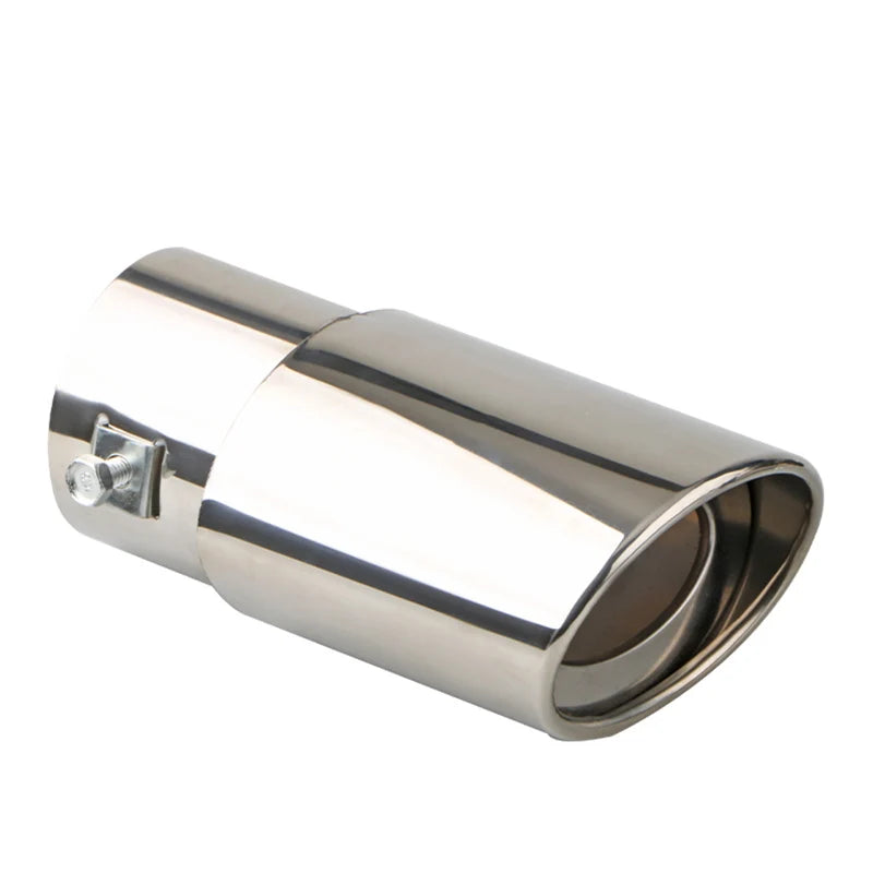 1PCS 2.5" Inlet Car Auto Exhaust Muffler Tip Pipe Stainless Steel Chrome Trim Rear Tail Throat For Most Cars