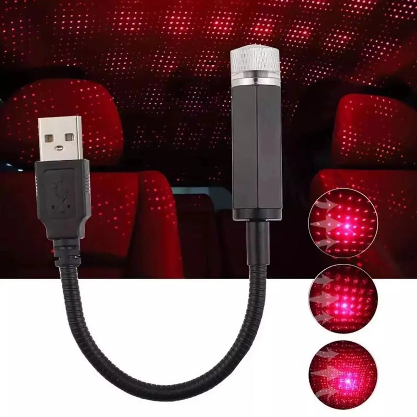 LED Starry Sky Lamp Car Laser Star Roof Light 5V USB Powered Galaxy Star Atmosphere Light Projector Lamp For Room Ceiling Decor