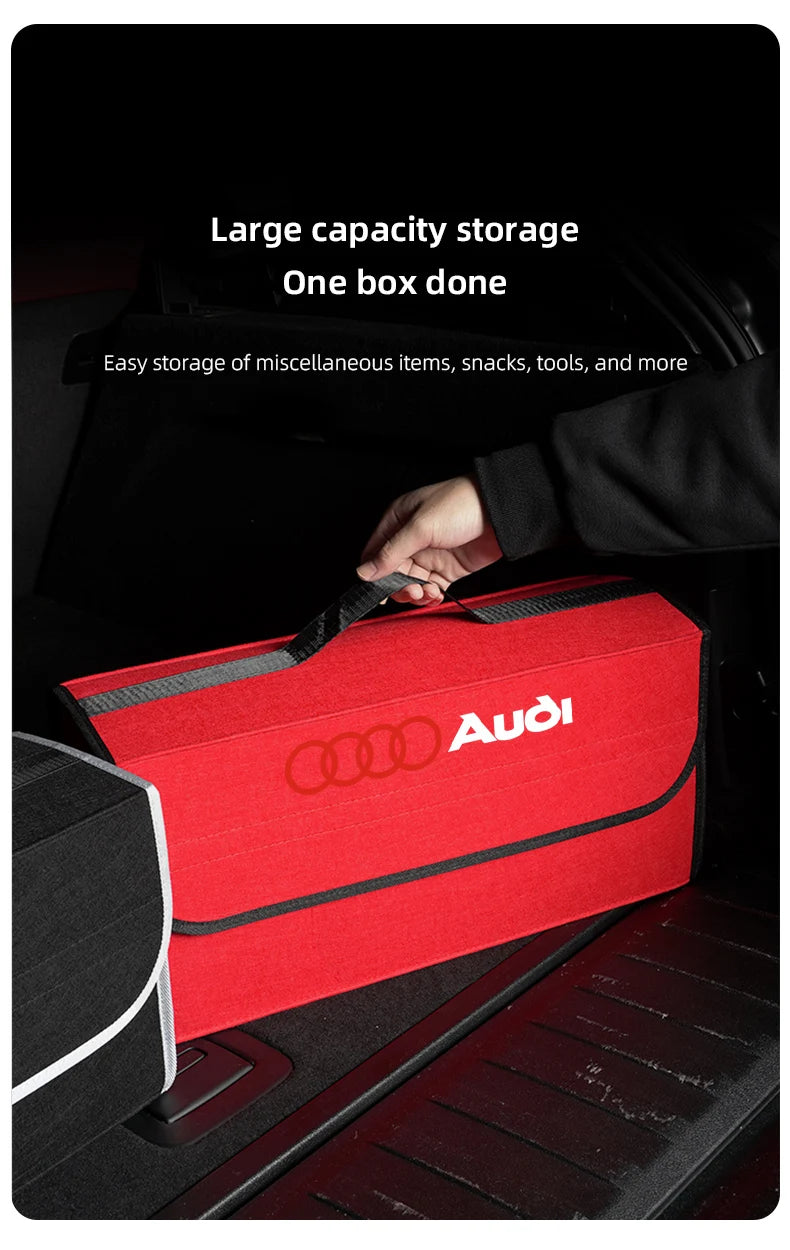 Car Trunk Organizer Box Large Capacity Folding Storage Bag For Audi A7 A3 A4 A6 A5 Q5 A1 Q7 Q3 Q4 TT SQ5 RSQ3 RSQ8 S3 S4 RS5 RS6