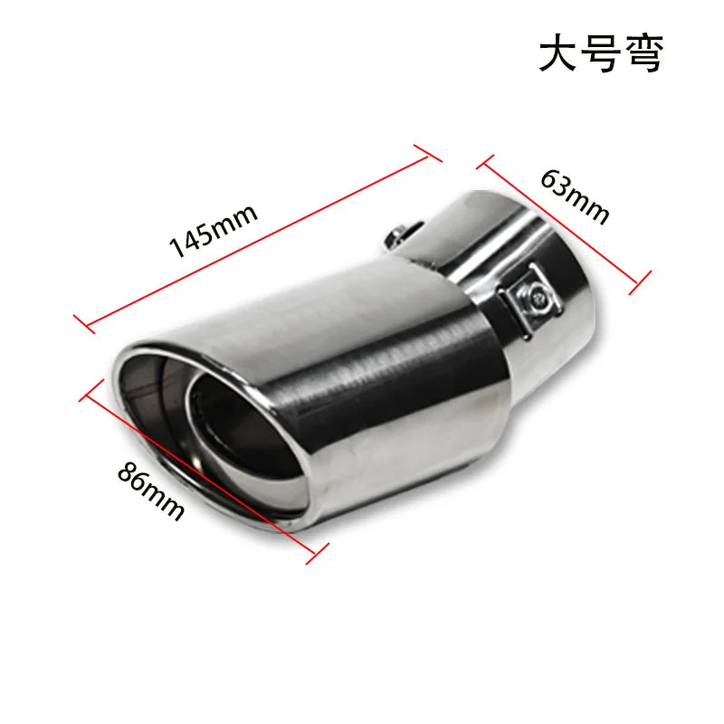 1PC 2.5" Inlet Car Auto Exhaust Muffler Tip Pipe Stainless Steel Chrome Trim Rear Tail Throat for Most