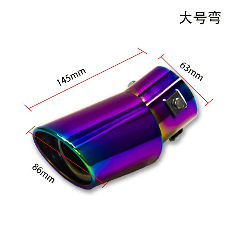 1PC 2.5" Inlet Car Auto Exhaust Muffler Tip Pipe Stainless Steel Chrome Trim Rear Tail Throat for Most