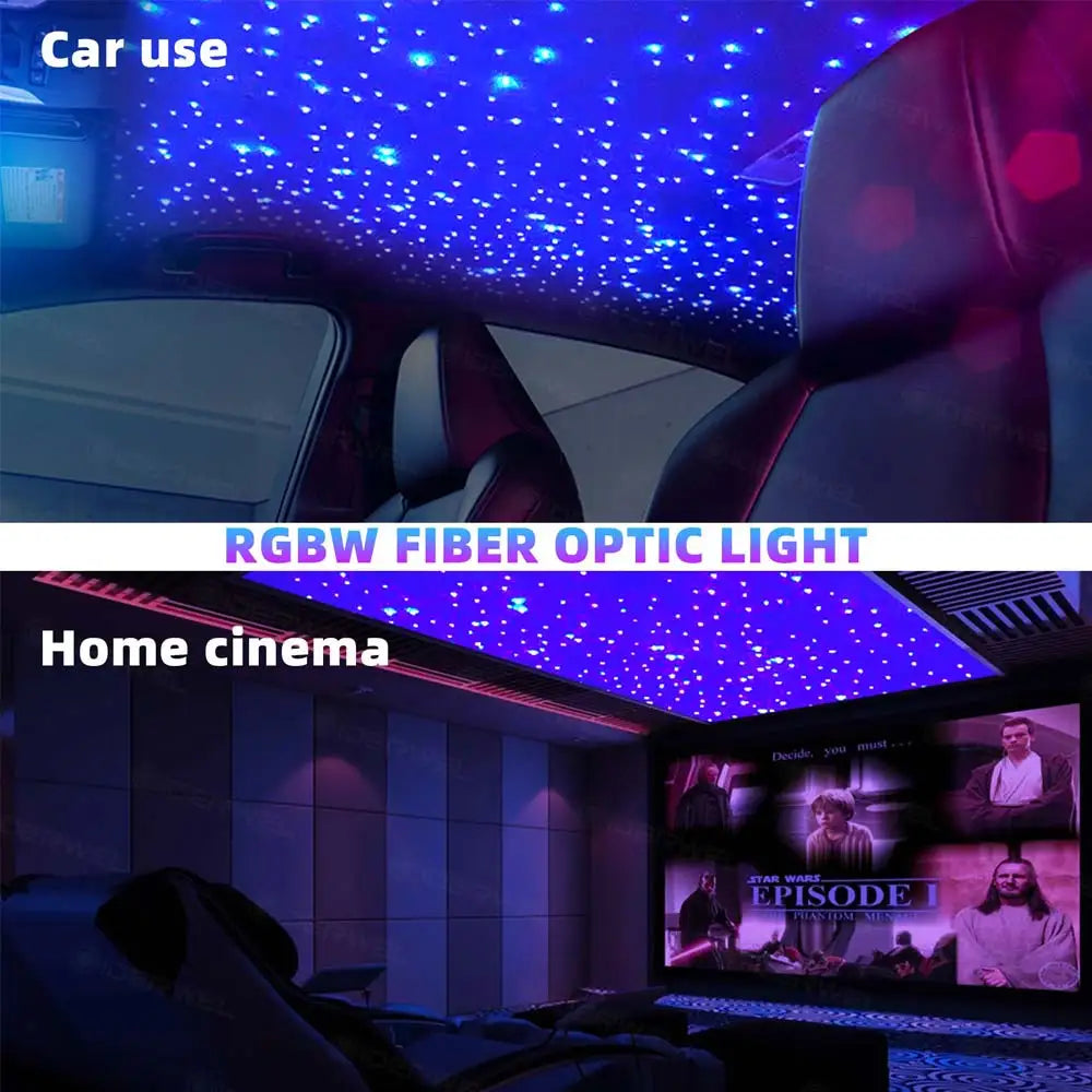 RGBW 1/2/4/6 split machine Car Roof Star Light APP Control Fiber Optic Star Ceiling Light Starry Sky ceiling for Car Home