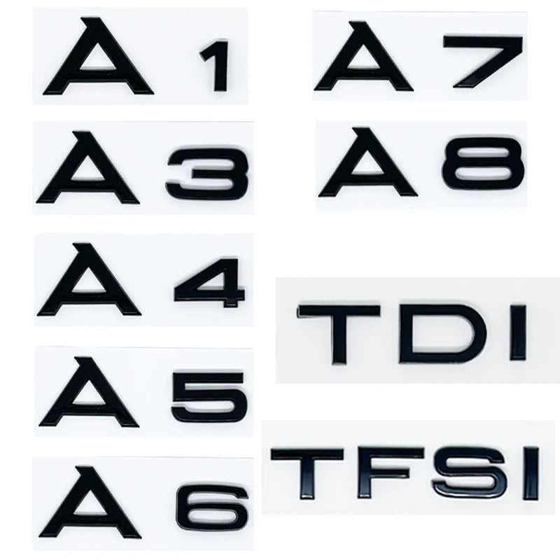 Apply to A1 A3 A4 A5 A6 A7 A8 TDI TFSI Logo Emblem Auto Badge Trunk Decal For Car Fender Sticker Accessories