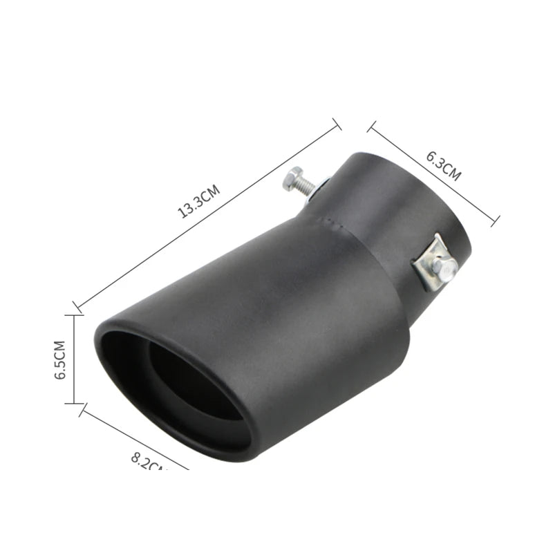 1PCS 2.5" Inlet Car Auto Exhaust Muffler Tip Pipe Stainless Steel Chrome Trim Rear Tail Throat For Most Cars