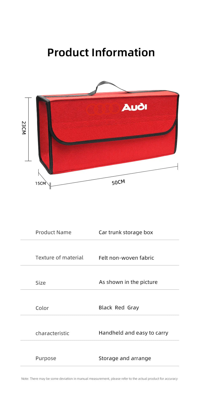 Car Trunk Organizer Box Large Capacity Folding Storage Bag For Audi A7 A3 A4 A6 A5 Q5 A1 Q7 Q3 Q4 TT SQ5 RSQ3 RSQ8 S3 S4 RS5 RS6