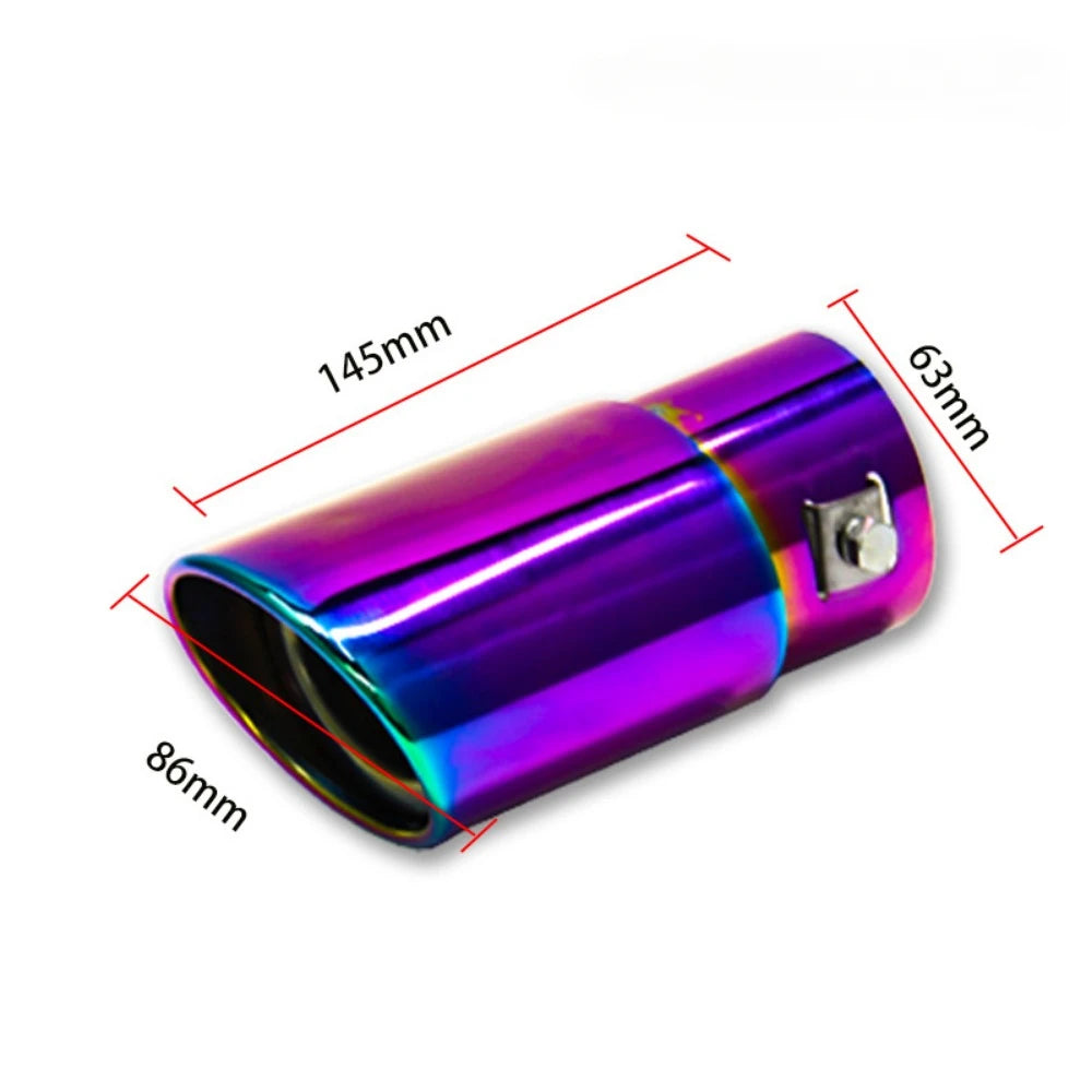 1PC 2.5" Inlet Car Auto Exhaust Muffler Tip Pipe Stainless Steel Chrome Trim Rear Tail Throat for Most