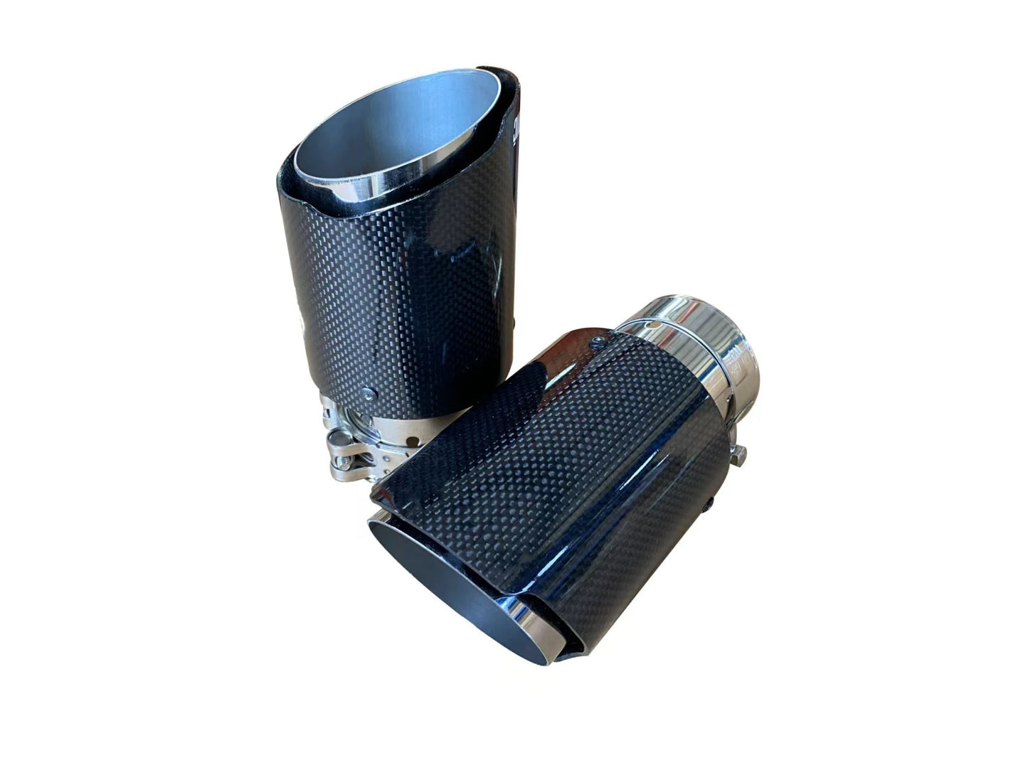 1Pcs Automotive Universal Single Outlet Stainless Steel Muffler Carbon Fiber Exhaust Tip Tips Bright Exhaust Nozzle