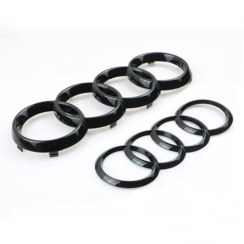 4 Rings ABS Car Front Hood Emblem Bonnet Logo Rear Trunk Badge For Audi A3 A4 A5 A6 A7 A1 A2 Q2 Q3 Q4 Q5 Q7 Q8 TT S3 S4 S5 S6 S7