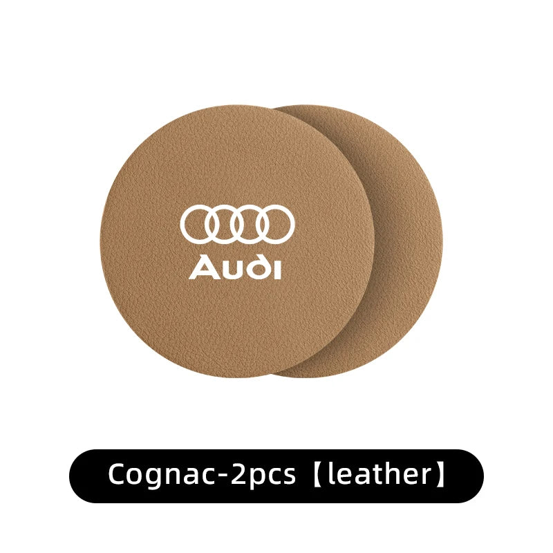 2Pcs Car Water Cup Mat Carbon Fiber Bottle Holder Pad Anti-slip For Audi A1 A3 A4 A5 A6 A7 A8 Q2 Q3 Q5 Q7 Q8 Quattro S7 S8 S3 S4
