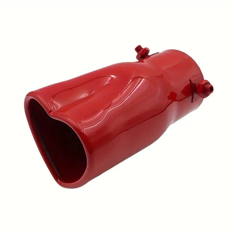 2.5-inch car heart-shaped style single outlet exhaust pipe stainless steel rear exhaust head muffler tailpipe exhaust pipe