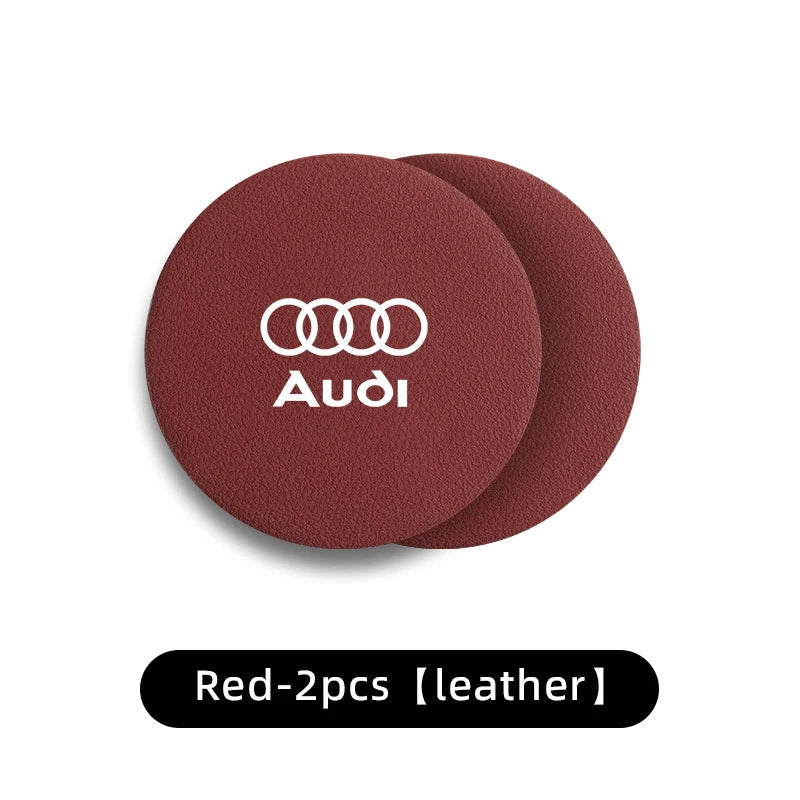 2Pcs Car Water Cup Mat Carbon Fiber Bottle Holder Pad Anti-slip For Audi A1 A3 A4 A5 A6 A7 A8 Q2 Q3 Q5 Q7 Q8 Quattro S7 S8 S3 S4