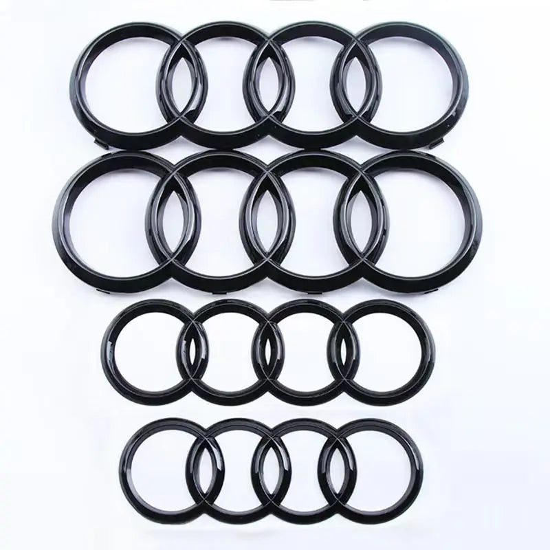 4 Rings ABS Car Front Hood Emblem Bonnet Logo Rear Trunk Badge For Audi A3 A4 A5 A6 A7 A1 A2 Q2 Q3 Q4 Q5 Q7 Q8 TT S3 S4 S5 S6 S7