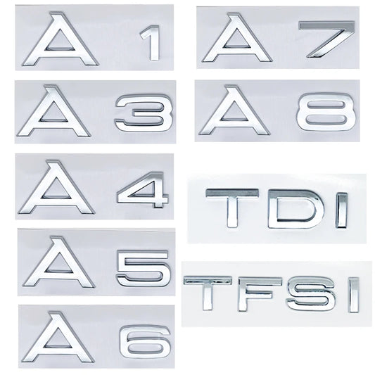 Apply to A1 A3 A4 A5 A6 A7 A8 TDI TFSI Logo Emblem Auto Badge Trunk Decal For Car Fender Sticker Accessories
