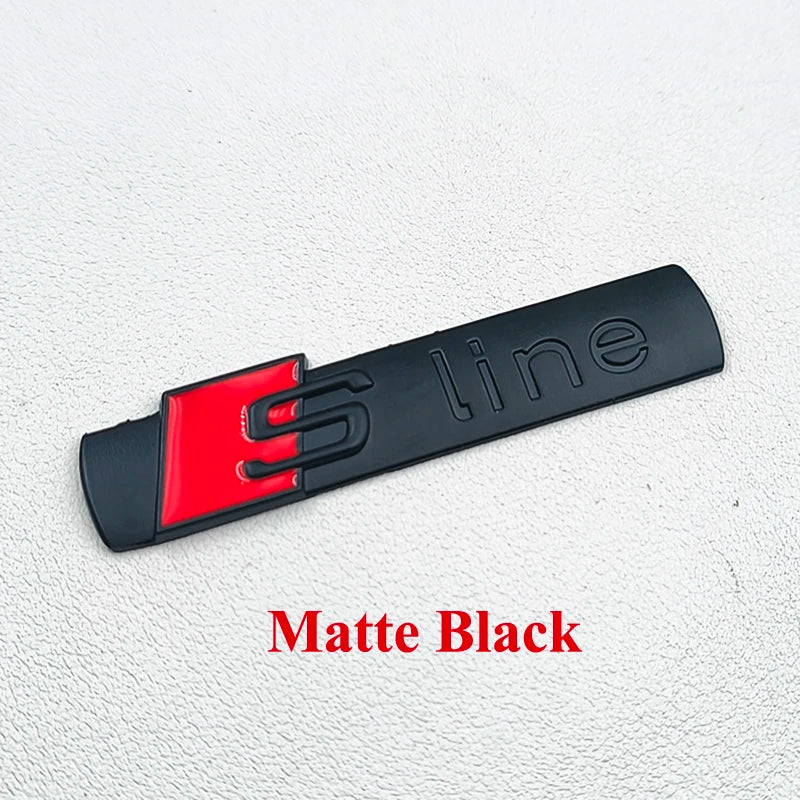 3D Metal Sline Logo S Line Emblem Car Fender Side Badge For Audi A1 A2 A3 A4 A5 A6 A7 A8 TT S3 S4 S5 S6 S7 Q2 Q3 Q5 Q7 Q8 RS3 R8