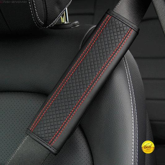Car Seat Belt Pu Leather Safety Belt Shoulder Cover Breathable Protection Seat Belt Padding Pad Auto Interior Accessories