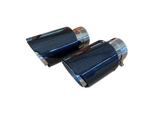 1Pcs Automotive Universal Single Outlet Stainless Steel Muffler Carbon Fiber Exhaust Tip Tips Bright Exhaust Nozzle