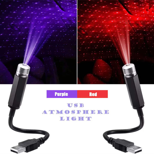 LED Starry Sky Lamp Car Laser Star Roof Light 5V USB Powered Galaxy Star Atmosphere Light Projector Lamp For Room Ceiling Decor