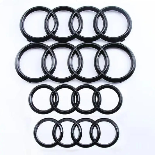 4 Rings ABS Car Front Hood Emblem Bonnet Logo Rear Trunk Badge For Audi A3 A4 A5 A6 A7 A1 A2 Q2 Q3 Q4 Q5 Q7 Q8 TT S3 S4 S5 S6 S7