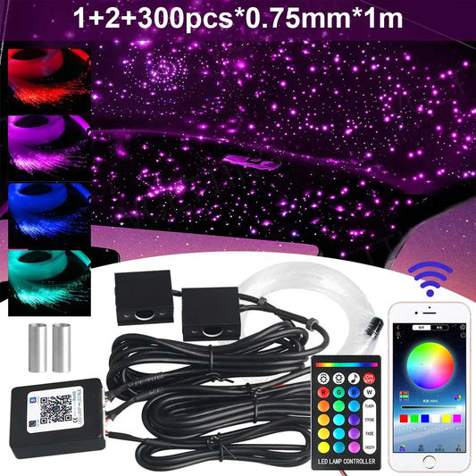 RGBW 1/2/4/6 split machine Car Roof Star Light APP Control Fiber Optic Star Ceiling Light Starry Sky ceiling for Car Home